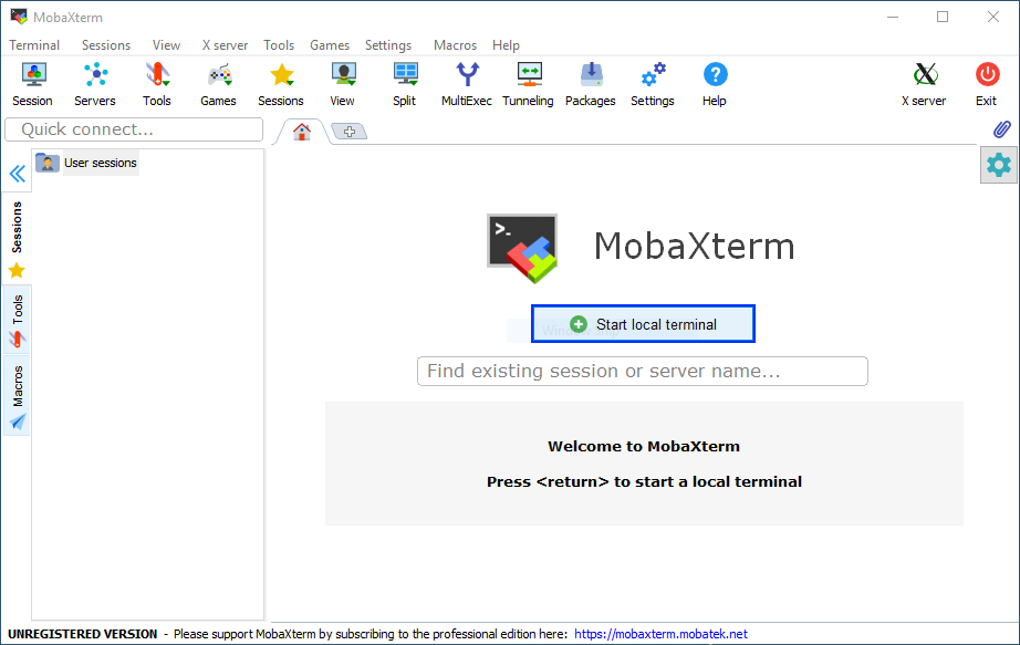 MobaXterm Start